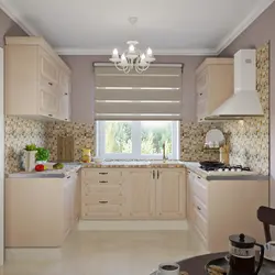 Kiçik bej mətbəx fotoşəkili