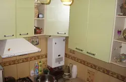 Mətbəx 6 kv m dizayn foto qaz su qızdırıcı ilə Xruşşov