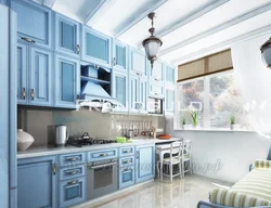 Provence blue kitchen photo