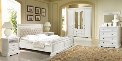 Bedroom design with white furniture