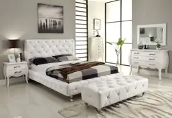 Bedroom design with white furniture