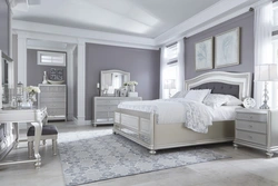 Bedroom design with white furniture