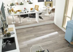 Mətbəx interyerində müasir linoleum