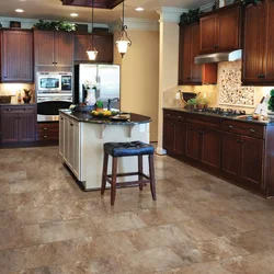 Modern linoleum in the kitchen interior