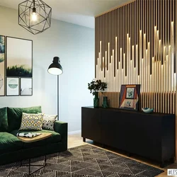 Slats in the bathroom interior