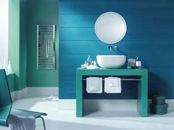 Celadon color in the bathroom interior