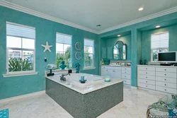 Celadon color in the bathroom interior