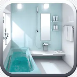 Celadon color in the bathroom interior