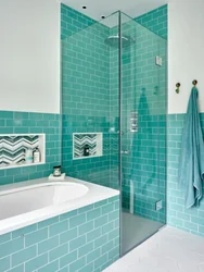 Celadon color in the bathroom interior