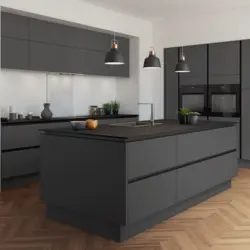 Дизайн черно серой кухни