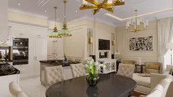 Интерьер кухни гостиной классической