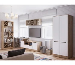Wardrobe in the living room in the interior