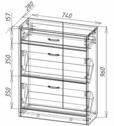 Koridorda O'Z Qo'Llaringiz Bilan Poyabzal Rafi, Chizmalar Va Diagrammalar, Fotosuratlar