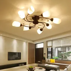 Chandeliers for suspended ceilings in the living room modern photos