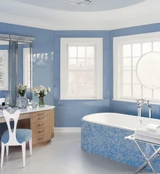 White and blue bathtub design photo