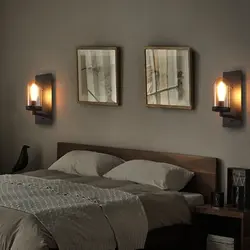 Wall lamps for the bedroom above the bed photo