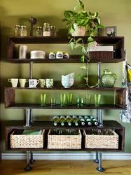 How to design shelves in the kitchen photo