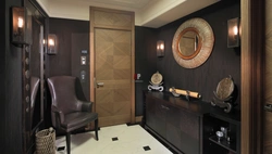 Brown walls in the hallway photo