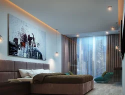 Photo of a soaring ceiling in the bedroom