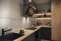 Photo of a modern kitchen without top drawers