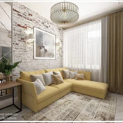 Living room interior with corner sofa