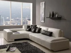 Living room interior with corner sofa