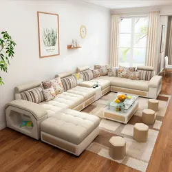 Living Room Interior With Corner Sofa