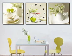 Painting for the kitchen in a modern style above the table photo