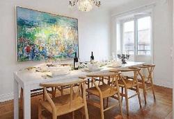 Painting for the kitchen in a modern style above the table photo