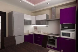Kitchen interior of 9 sq m in a panel house