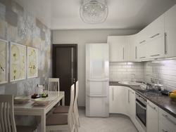 Kitchen interior of 9 sq m in a panel house