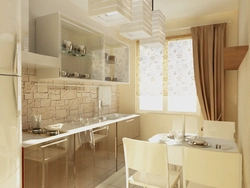 Kitchen interior of 9 sq m in a panel house