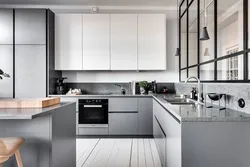 Kitchen design photos gray and white colors