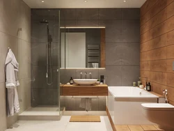 Tualet dizaynı ilə hamam boz ağac ilə