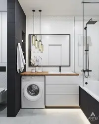 2 by 2 bath design without toilet with washing machine