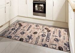 Kitchen design with carpet on the floor