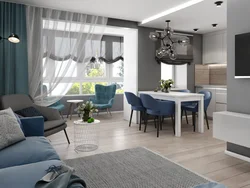 Mətbəxi qonaq otağı və balkon dizaynı ilə birləşdirin