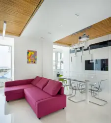Combine kitchen with living room and balcony design