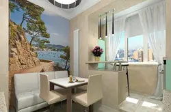 Mətbəxi Qonaq Otağı Və Balkon Dizaynı Ilə Birləşdirin