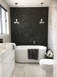 Bathroom design in black and white marble