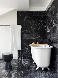 Bathroom design in black and white marble