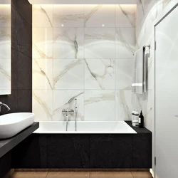 Bathroom design in black and white marble