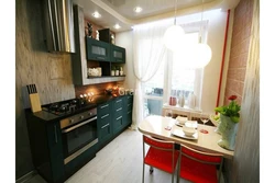 Kitchen design with one window 10 sq m