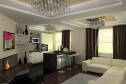 How to combine the interior of the kitchen and room