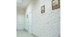 Plaster bricks on the wall in the hallway interior