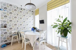 Accent wall in the kitchen interior