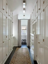 Hallway wardrobe with mirror for a narrow corridor photo