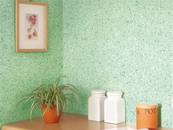 Photo wall design with liquid wallpaper in the kitchen