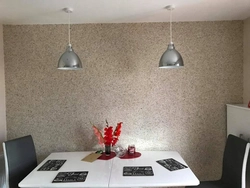 Photo wall design with liquid wallpaper in the kitchen