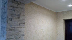 Photo wall design with liquid wallpaper in the kitchen